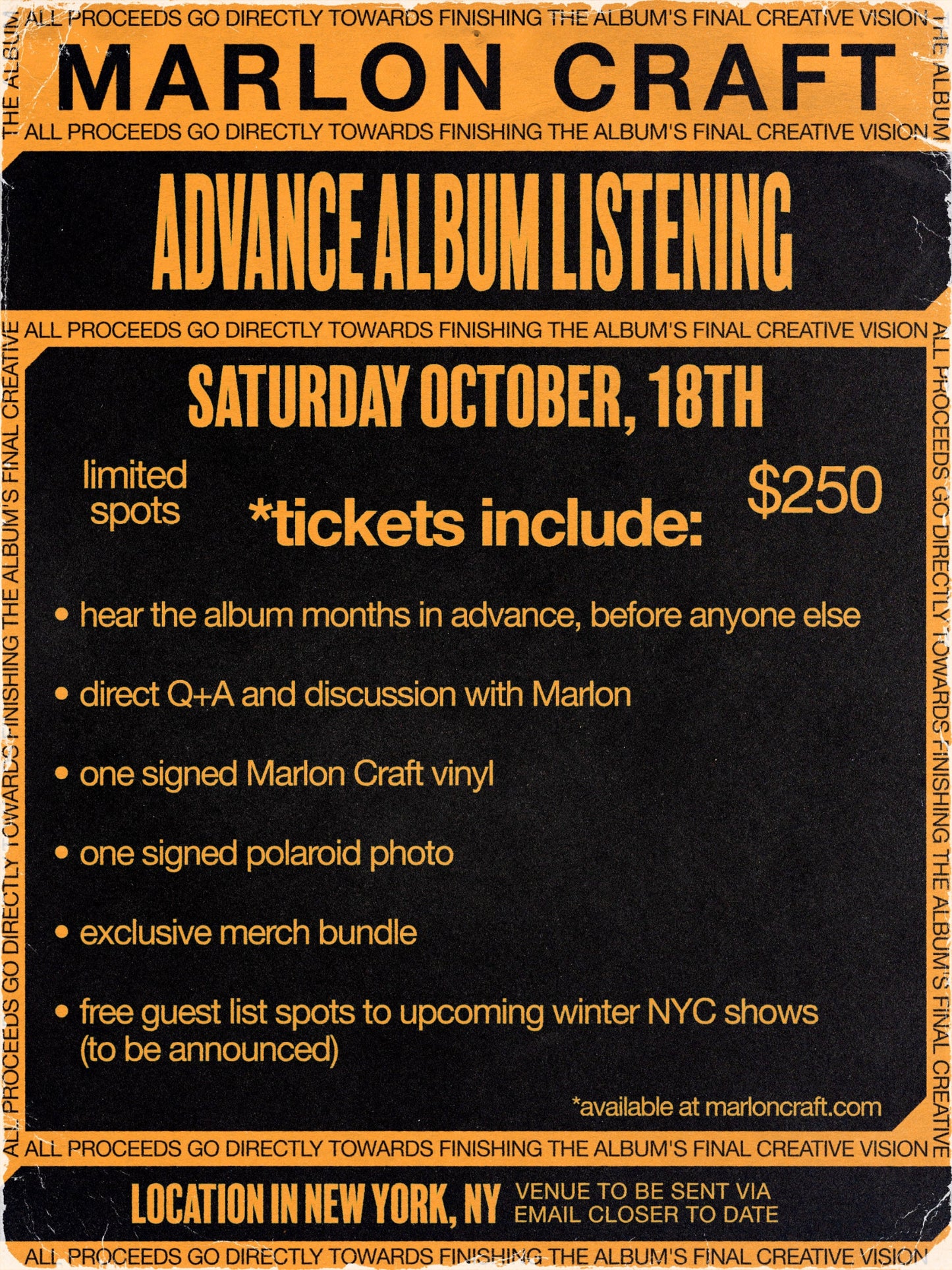 Exclusive Advance Album Listening (LIMITED SPOTS)