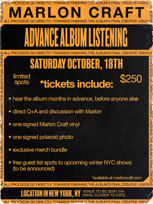 Exclusive Advance Album Listening (LIMITED SPOTS)
