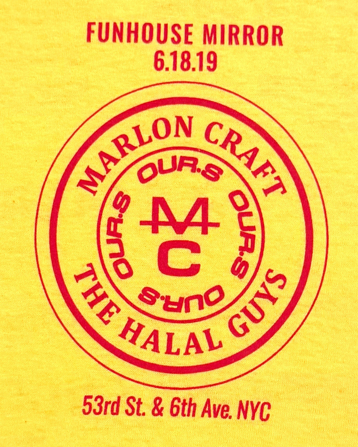 RARE HALAL GUYS COLLAB TEE FUNHOUSE MIRROR 2019
