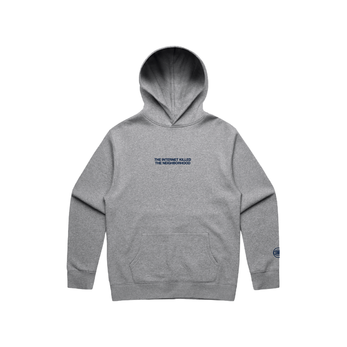 'The Internet Killed The Neighborhood' Embroidered Hoodie (GRAY)