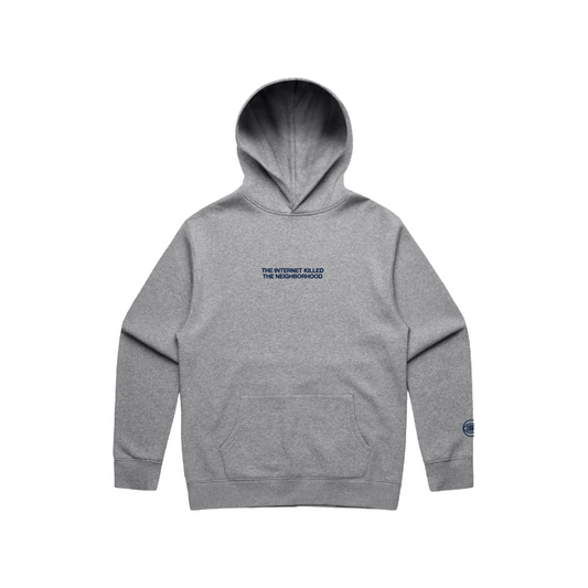 'The Internet Killed The Neighborhood' Embroidered Hoodie (GRAY)