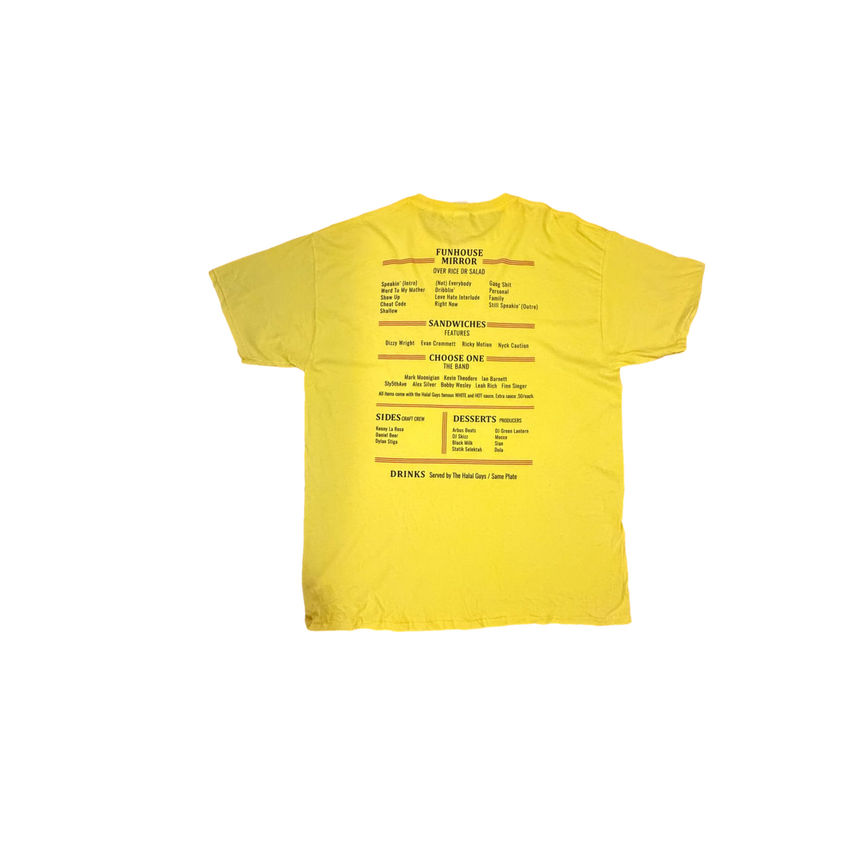 RARE HALAL GUYS COLLAB TEE FUNHOUSE MIRROR 2019